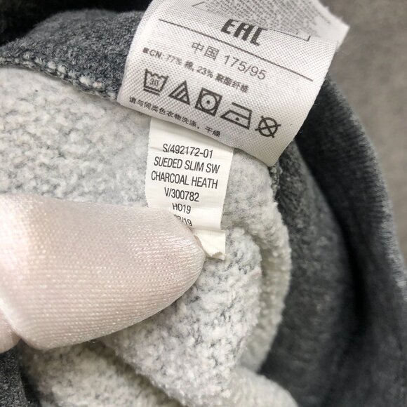 Gap Sueded Slim Sweatpants Mens S Gray Jogger Ankle Zip Drawstring Fleece - Picture 10 of 10